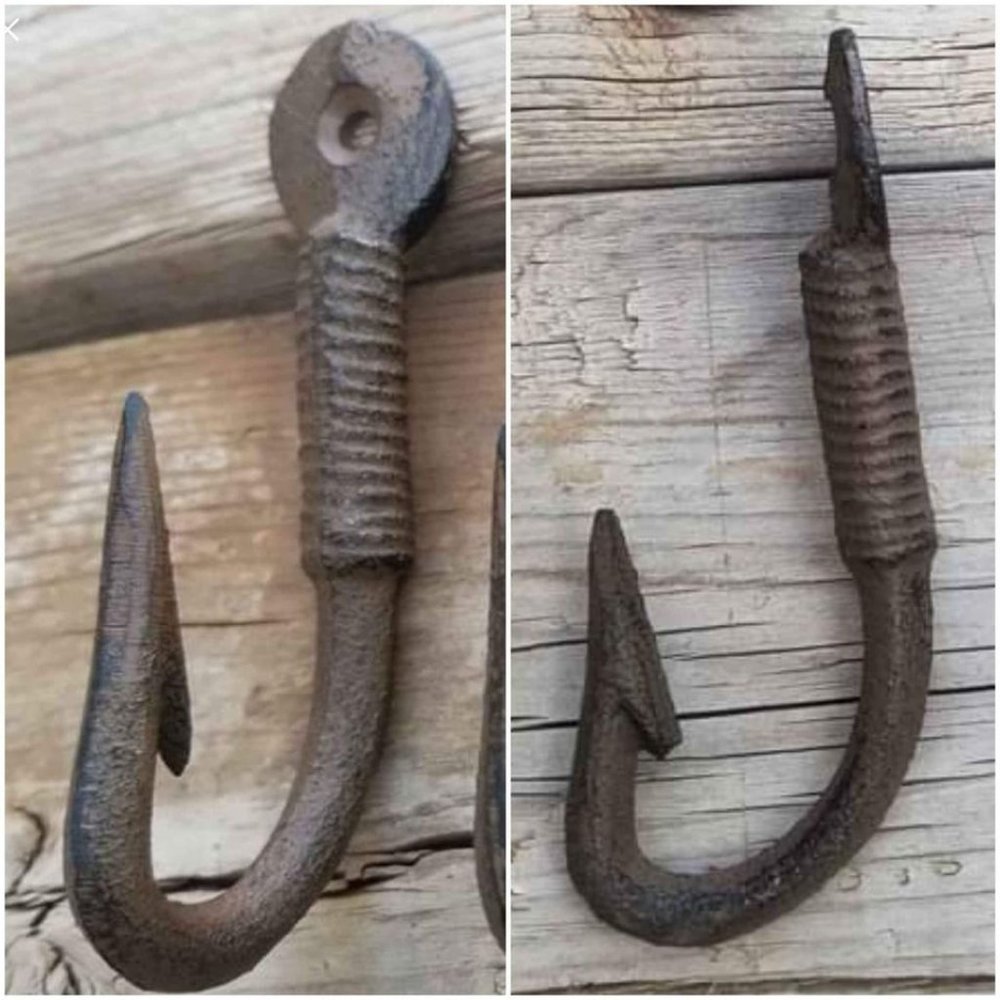 8 Fishing Hook Key Towel Hat Coat Hooks